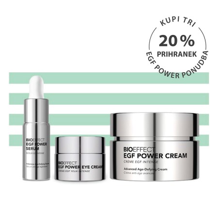 20 % prihranek ob nakupu treh izdelkov: EGF Power Seruma, EGF Power Cream in EGF Eye Cream